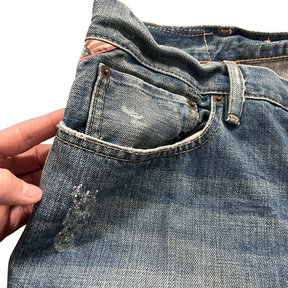 Denim & Supply Ralph Lauren Straight Jeans 38x32 Distressed Whiskered Denim - Picture 5 of 13